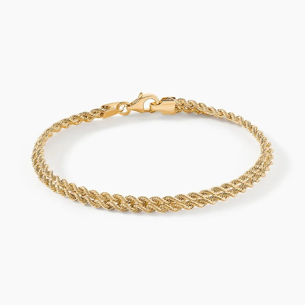 Bracelet Jerry Maille Corde 2 Rangs Or Jaune