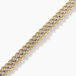 Bracelet Jerry Maille Corde 3 Rangs Or Bicolore