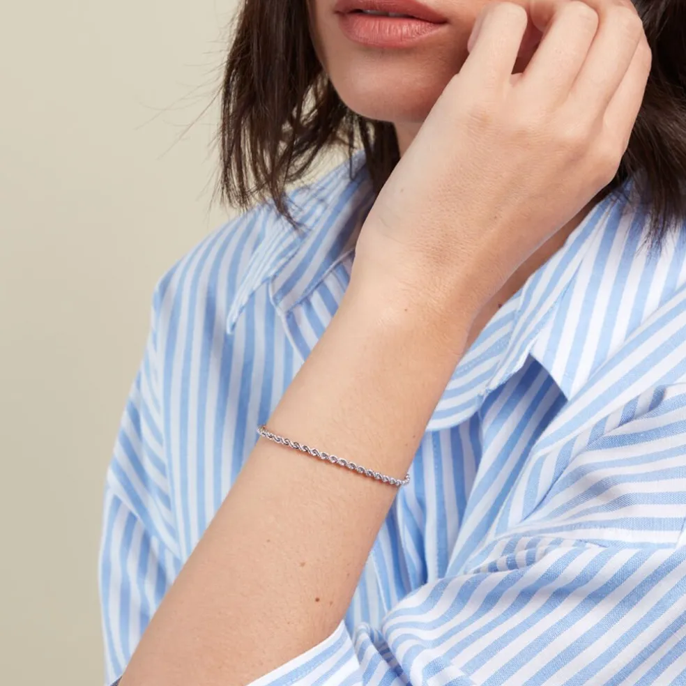 Bracelet Jerry Maille Corde Or Blanc