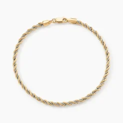 Bracelet Jerryenne Maille Corde Et Venitienne Or Bicolore