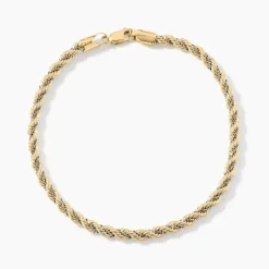 Bracelet Jerryenne Maille Corde Et Venitienne Or Bicolore