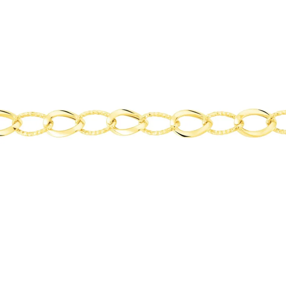 Bracelet Joice Maille Alternée Et Godronne Or Jaune