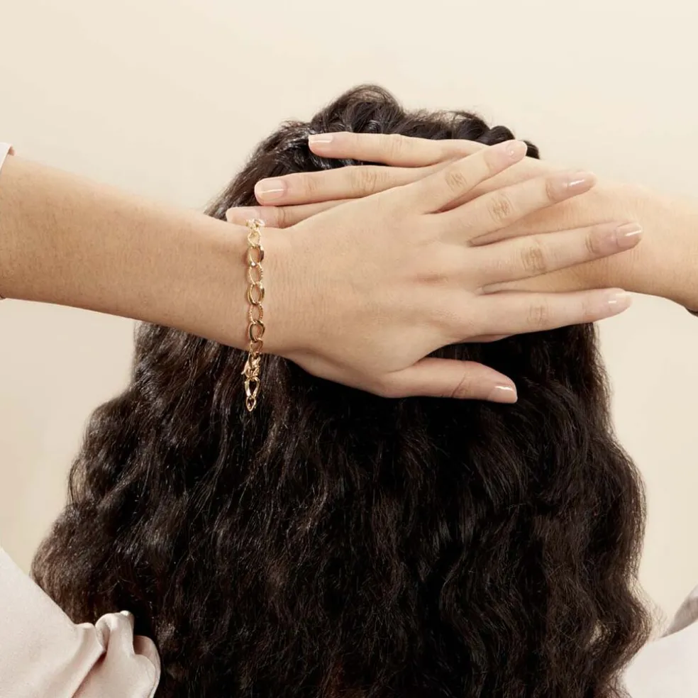 Bracelet Joice Maille Alternée Et Godronne Or Jaune