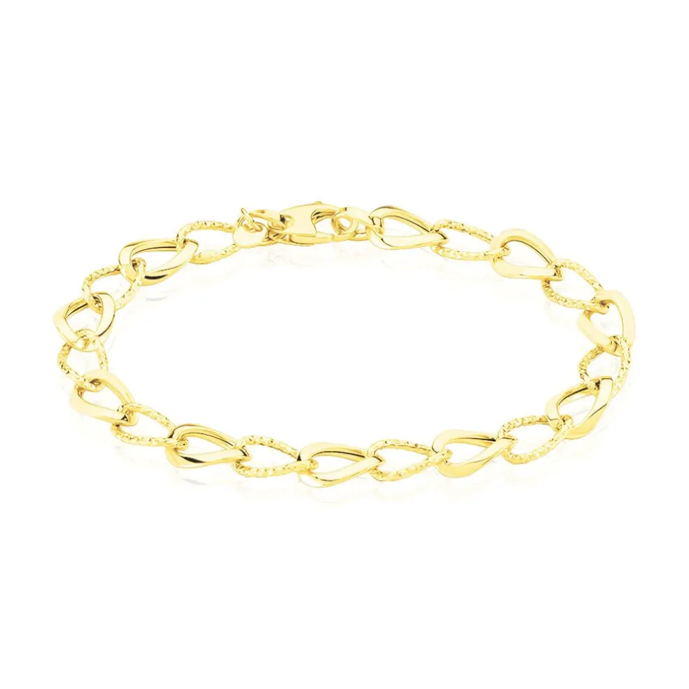 Bracelet Joice Maille Alternée Et Godronne Or Jaune