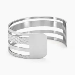 Bracelet Jonc Abram Acier Blanc