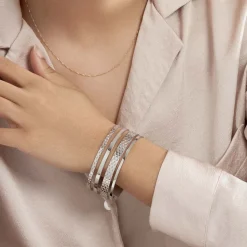 Bracelet Jonc Abram Acier Blanc