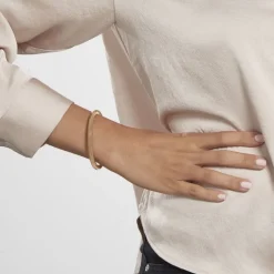 Bracelet Jonc Acier Doré Sibil