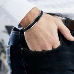 Bracelet Jonc Ahmet Acier Blanc