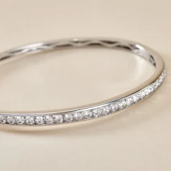 Bracelet Jonc Alane Or Blanc Oxyde De Zirconium