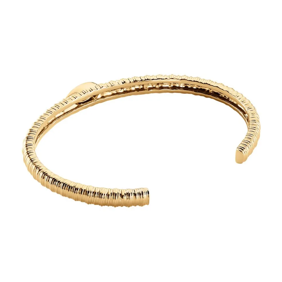 Bracelet Jonc Angelica Plaque Or Jaune Oxyde De Zirconium
