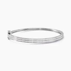 Bracelet Jonc Carinne Argent Blanc Oxyde De Zirconium