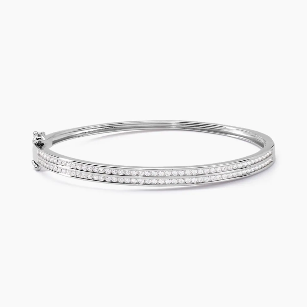 Bracelet Jonc Carinne Argent Blanc Oxyde De Zirconium