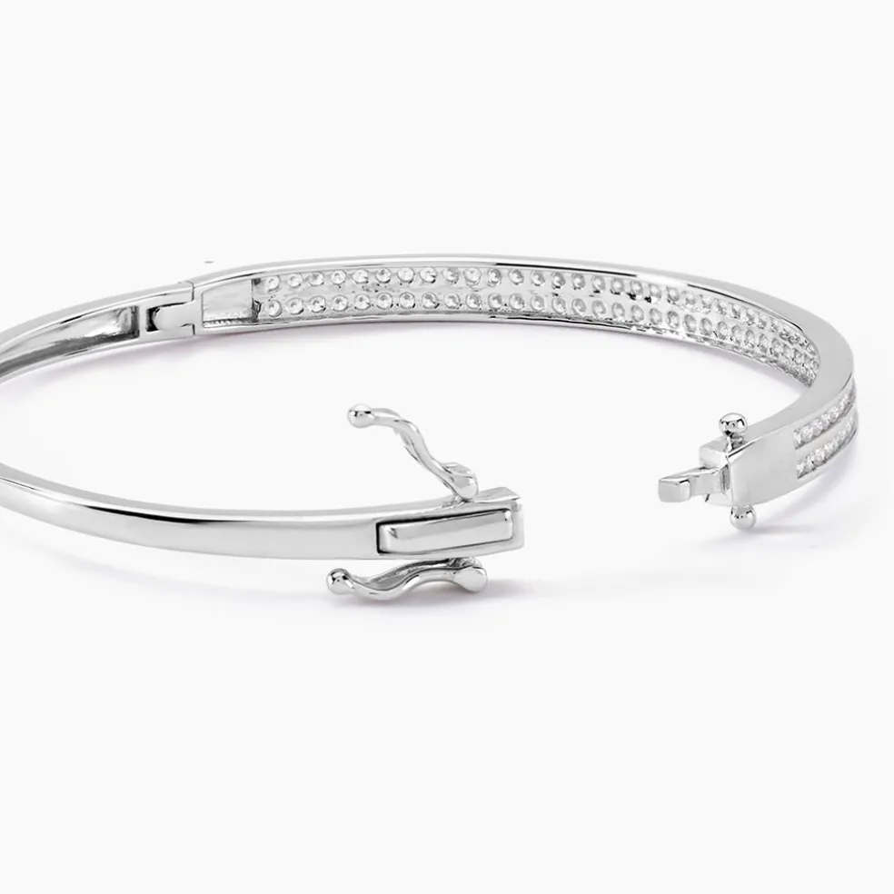 Bracelet Jonc Carinne Argent Blanc Oxyde De Zirconium
