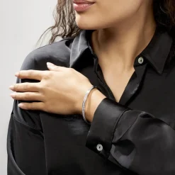 Bracelet Jonc Carinne Argent Blanc Oxyde De Zirconium