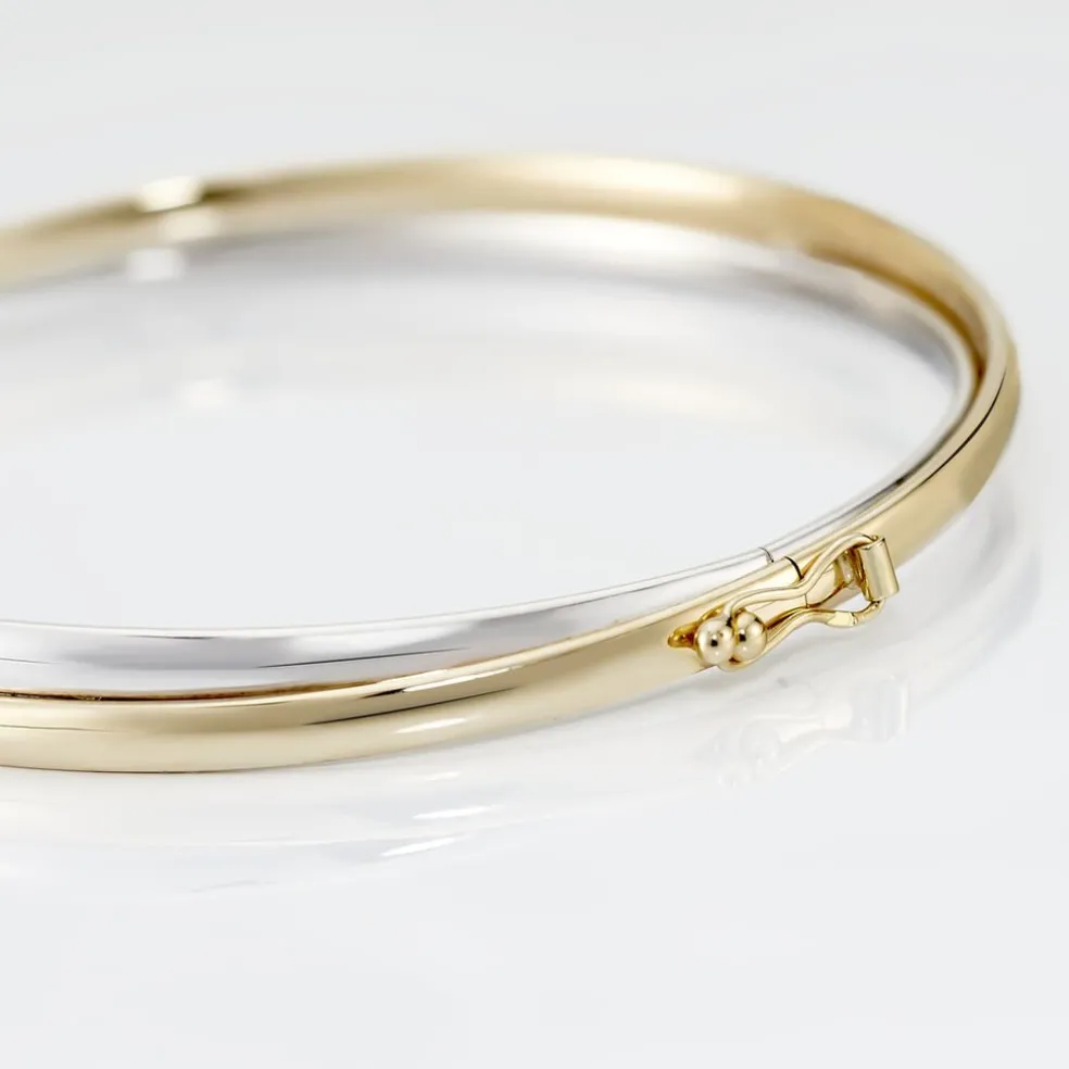 Bracelet Jonc Catalin 2 Fils Flexibles Or Bicolore