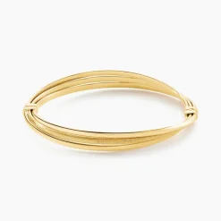 Bracelet Jonc Claudie 3 Fils Entrelaces Or Jaune