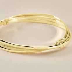 Bracelet Jonc Claudie 3 Fils Entrelaces Or Jaune