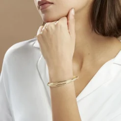 Bracelet Jonc Claudie 3 Fils Entrelaces Or Jaune