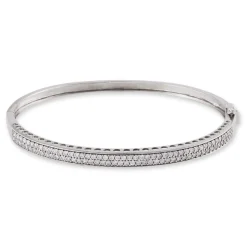Bracelet Jonc Clélya Argent Blanc Oxyde De Zirconium
