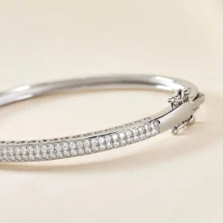 Bracelet Jonc Clélya Argent Blanc Oxyde De Zirconium