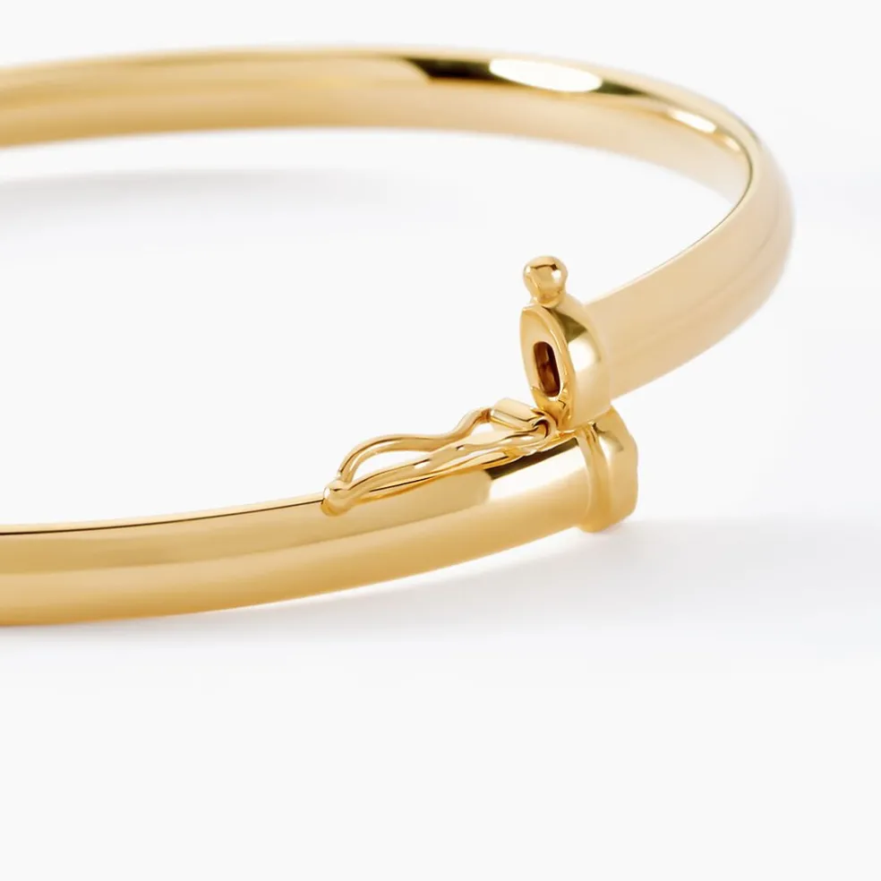 Bracelet Jonc Cynthia Fil Plat Lisse Or Jaune