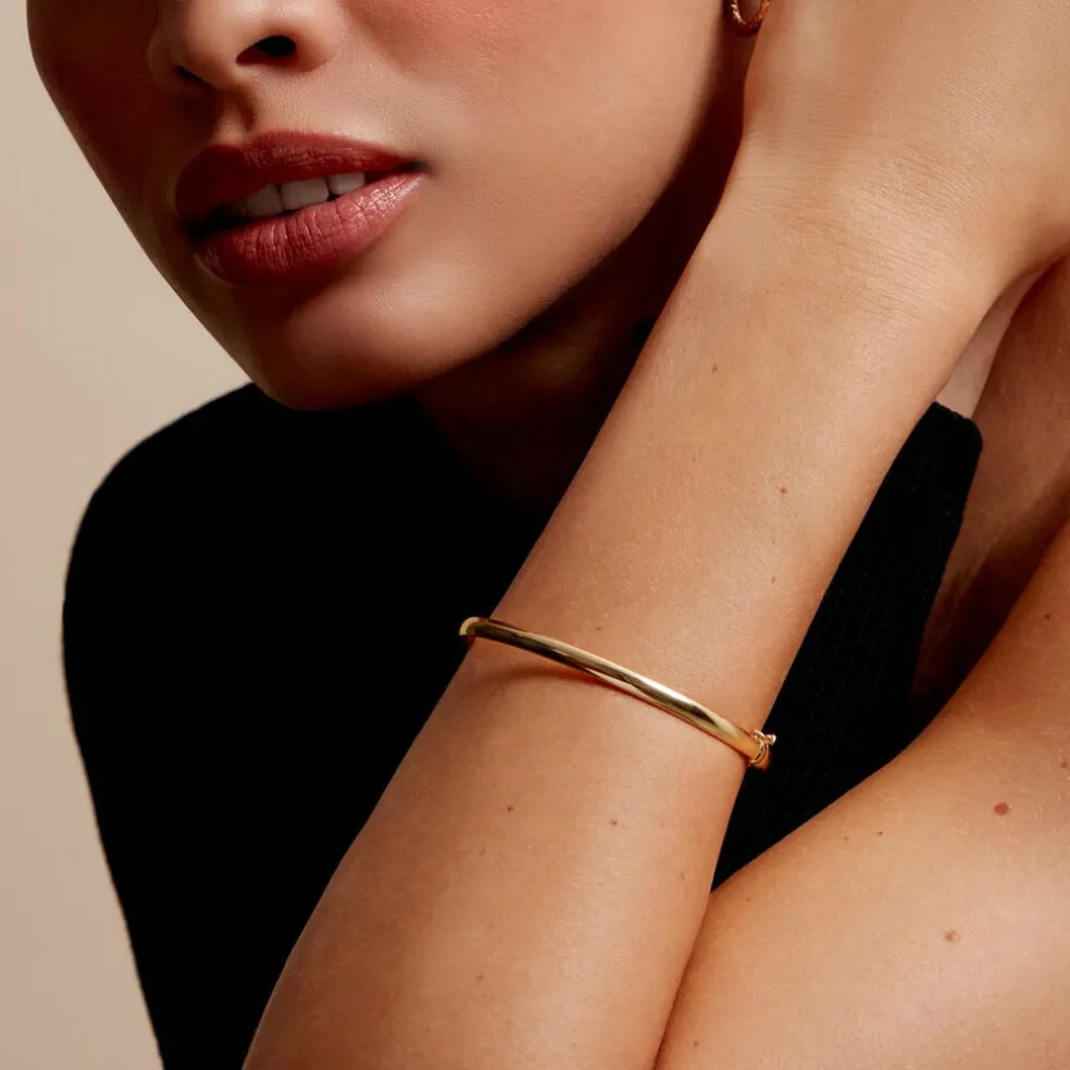 Bracelet Jonc Cynthia Fil Plat Lisse Or Jaune