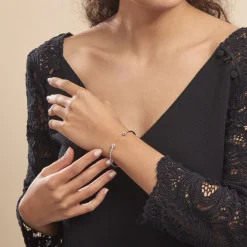 Bracelet Jonc Danae Argent Blanc Oxyde De Zirconium