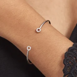 Bracelet Jonc Danae Argent Blanc Oxyde De Zirconium