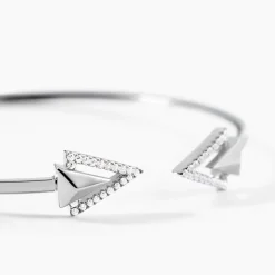 Bracelet Jonc Deva Argent Blanc Oxyde De Zirconium