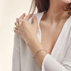 Bracelet Jonc Deva Argent Blanc Oxyde De Zirconium