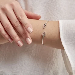 Bracelet Jonc Deva Argent Blanc Oxyde De Zirconium