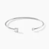 Bracelet Jonc Domitille Argent Blanc Oxyde De Zirconium