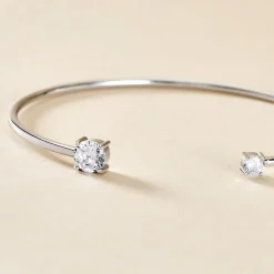 Bracelet Jonc Domitille Argent Blanc Oxyde De Zirconium