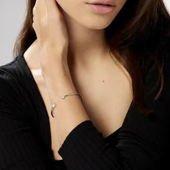 Bracelet Jonc Domitille Argent Blanc Oxyde De Zirconium