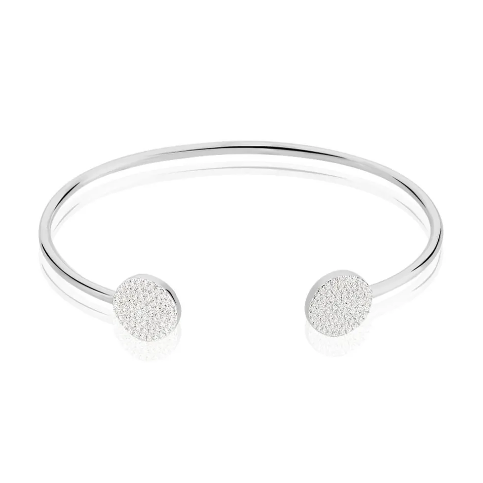 Bracelet Jonc Domitylle Argent Blanc Oxyde De Zirconium