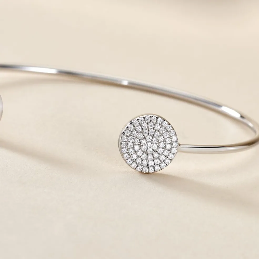 Bracelet Jonc Domitylle Argent Blanc Oxyde De Zirconium