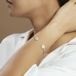 Bracelet Jonc Domitylle Argent Blanc Oxyde De Zirconium