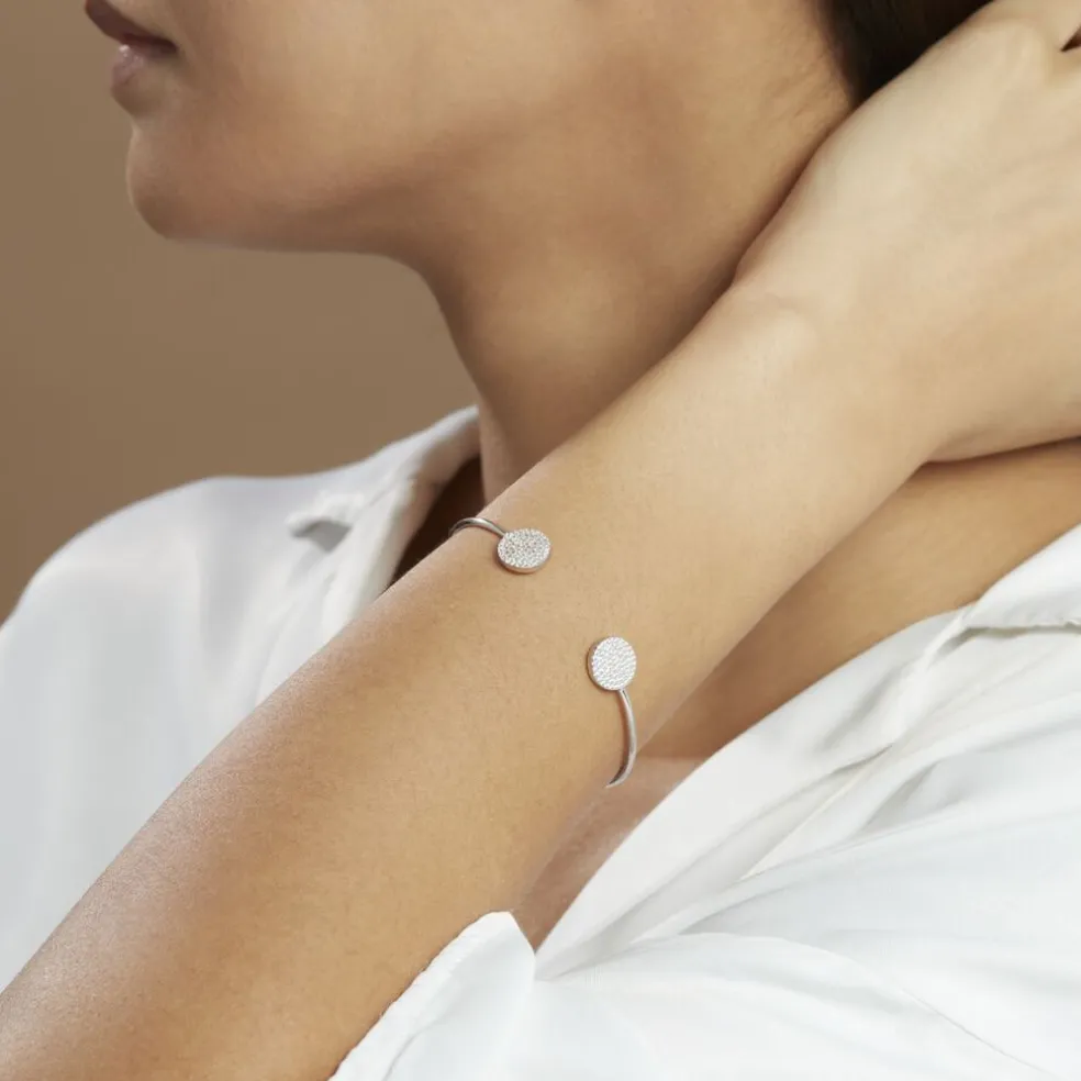 Bracelet Jonc Domitylle Argent Blanc Oxyde De Zirconium