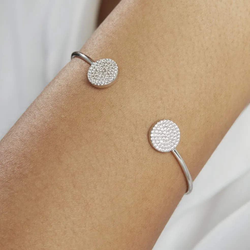 Bracelet Jonc Domitylle Argent Blanc Oxyde De Zirconium