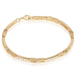 Bracelet Jonc Epiphanieae Plaqué Or Jaune Oxyde De Zirconium