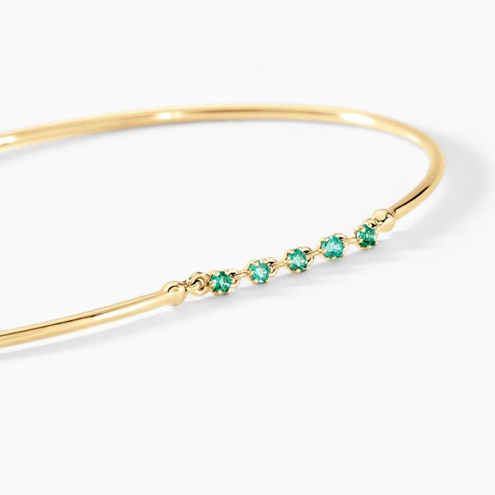 Bracelet Jonc Esmerald Rendez-vous Or Jaune Emeraude