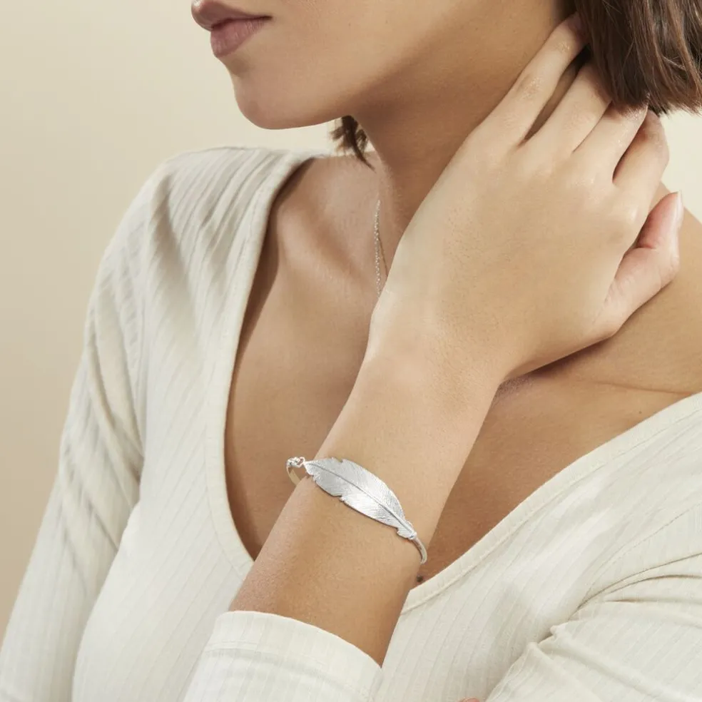 Bracelet Jonc Euriell Argent Blanc