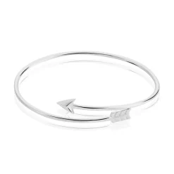 Bracelet Jonc Fabienna Argent Blanc