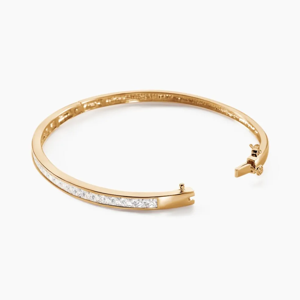 Bracelet Jonc Frieda Plaqué Or Jaune Oxyde De Zirconium