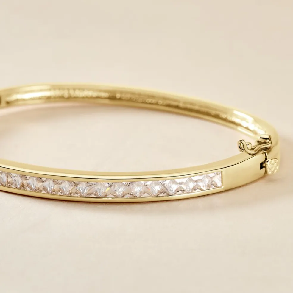 Bracelet Jonc Frieda Plaqué Or Jaune Oxyde De Zirconium