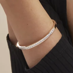 Bracelet Jonc Frieda Plaqué Or Jaune Oxyde De Zirconium