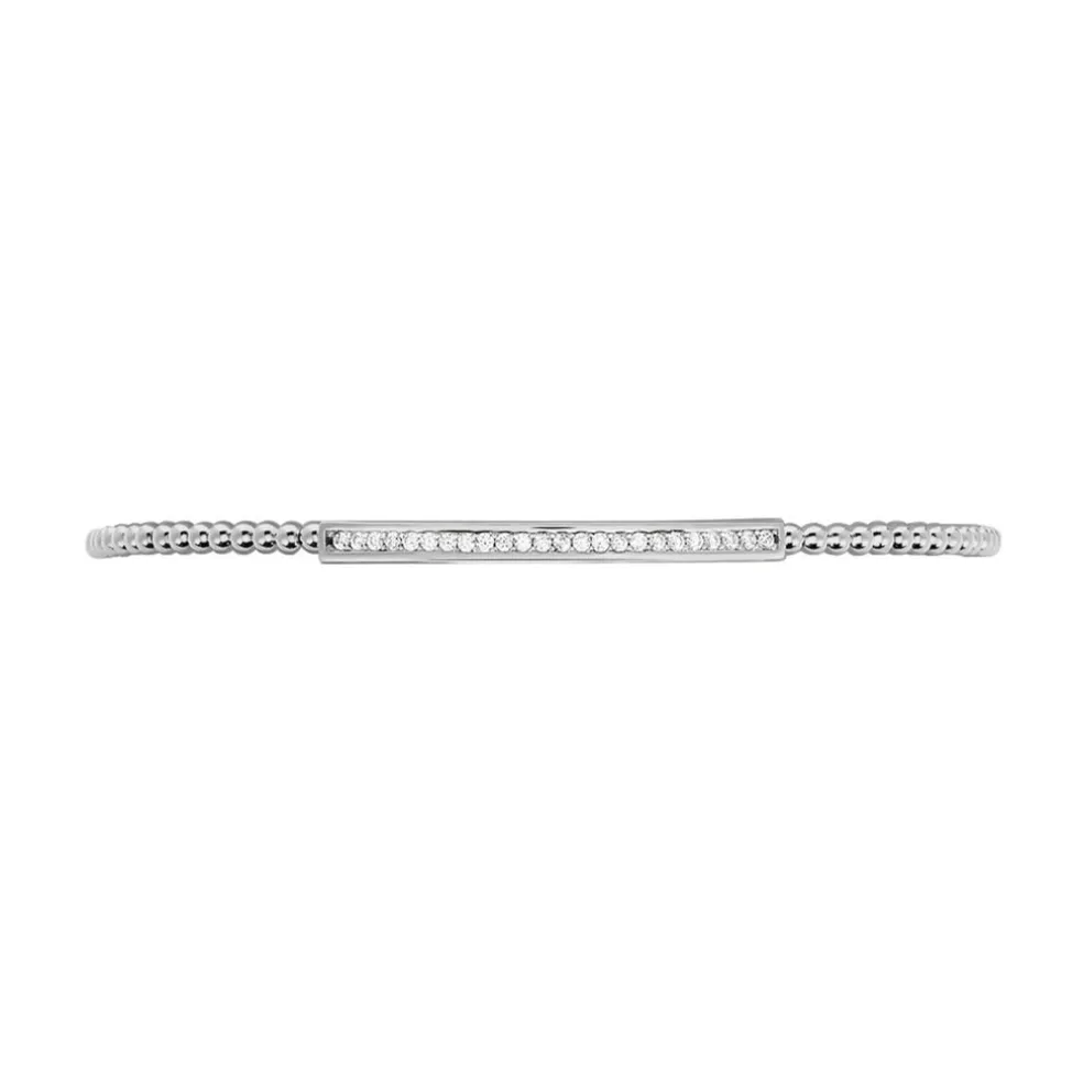 Bracelet Jonc Fuerza Argent Blanc Oxyde De Zirconium