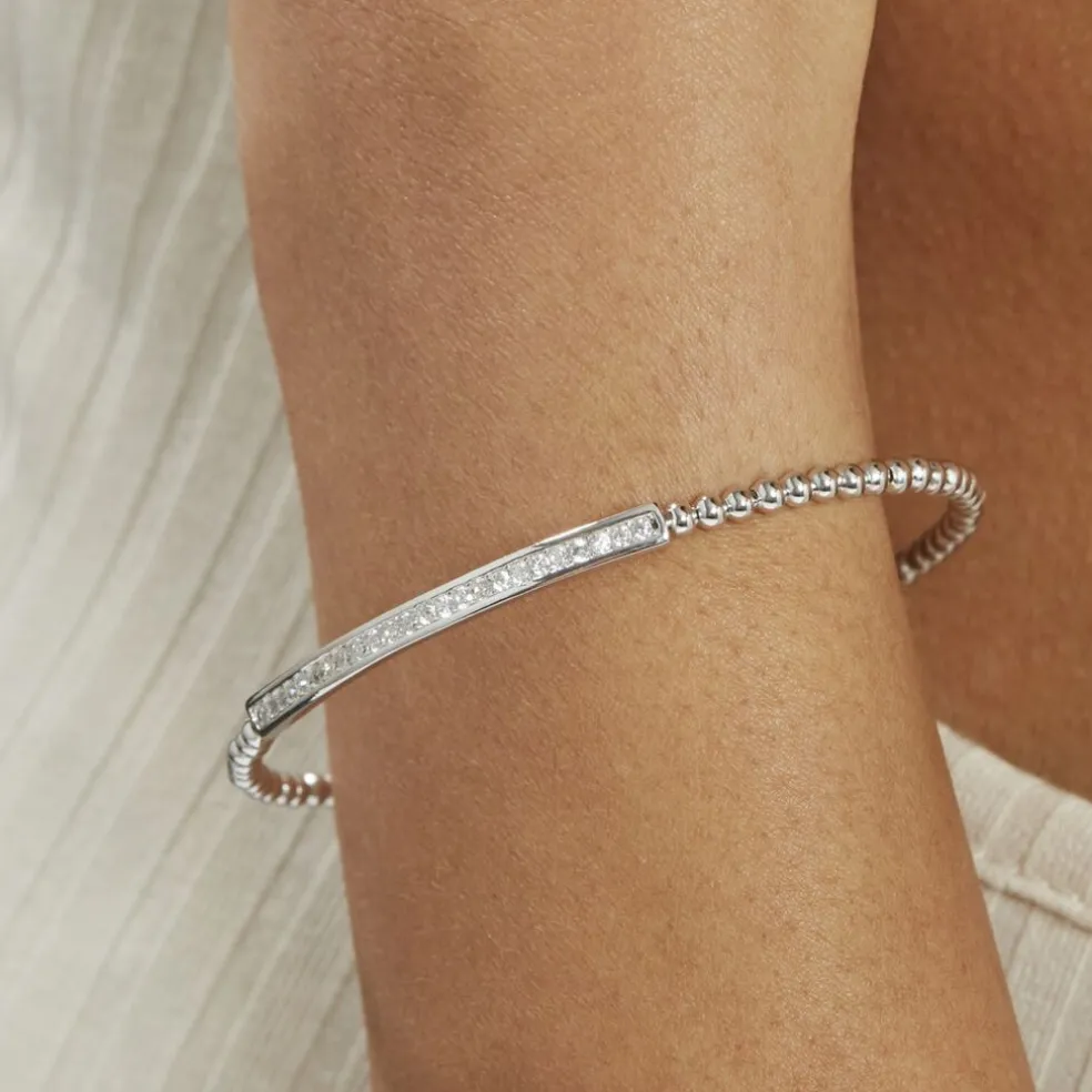 Bracelet Jonc Fuerza Argent Blanc Oxyde De Zirconium