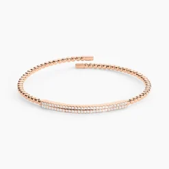 Bracelet Jonc Fuerza Argent Rose Oxyde De Zirconium