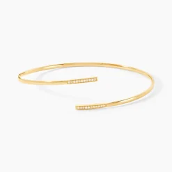 Bracelet Jonc Halldora Or Jaune Diamant